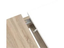 Table De Repas Extensible 160/206 Cm Plateau Blanc Et Bois - ALEXIANE -Mobilier De Restaurant table a manger 9177711