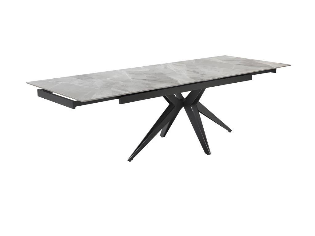 Table Extensible 160/240 Cm Céramique Gris Marbré Pied étoile - DAKOTA 06 2 Table Extensible 160/240 Cm Céramique Gris Marbré Pied étoile - DAKOTA 06 – Image 2