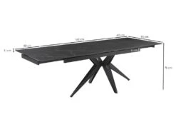 Table Extensible 160/240 Cm Céramique Noir Marbré Pied étoile - INDIANA 06 -Mobilier De Restaurant table a manger 9178917