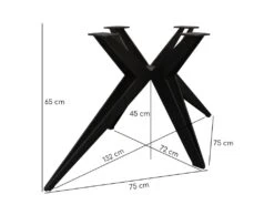 Table Extensible 160/240 Cm Céramique Noir Marbré Pied étoile - INDIANA 06 -Mobilier De Restaurant table a manger 9178919