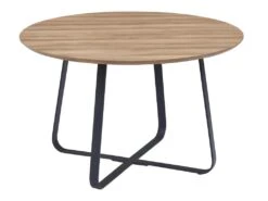 Table à Manger Ronde NOVES, ø120cm - Brun/noir - Style Moderne