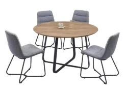 Table à Manger Ronde NOVES, ø120cm - Brun/noir - Style Moderne -Mobilier De Restaurant table a manger 9538437