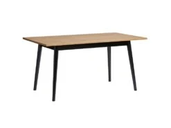 PASCALE - Table Repas 150cm Bois Massif Naturel Et Noir -Mobilier De Restaurant table a manger 9538561