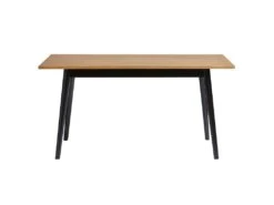 PASCALE - Table Repas 150cm Bois Massif Naturel Et Noir -Mobilier De Restaurant table a manger 9538563