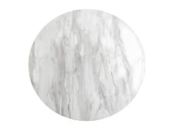 TYROL - Table Repas Ø110cm Plateau MDF Aspect Marbré Et Pied Métal Noir -Mobilier De Restaurant table a manger 9538869