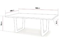 Table Repas "Hollywood" - 200 X 100 X 76 Cm - Couleur: Chêne / Noir 5 Table Repas "Hollywood" - 200 X 100 X 76 Cm - Couleur: Chêne / Noir -Mobilier De Restaurant table a manger 9539887