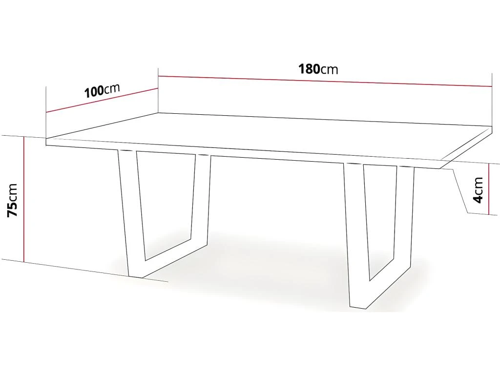 Table Repas "Hollywood" - 200 X 100 X 76 Cm - Couleur: Chêne / Noir 3 Table Repas "Hollywood" - 200 X 100 X 76 Cm - Couleur: Chêne / Noir – Image 3