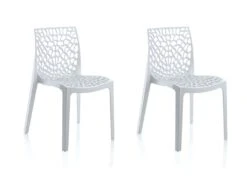 Lot De 2 Chaises Empilables DIADEME - Polypropylène - Blanc Dolomite -Mobilier De Restaurant tabouret de bar 133648